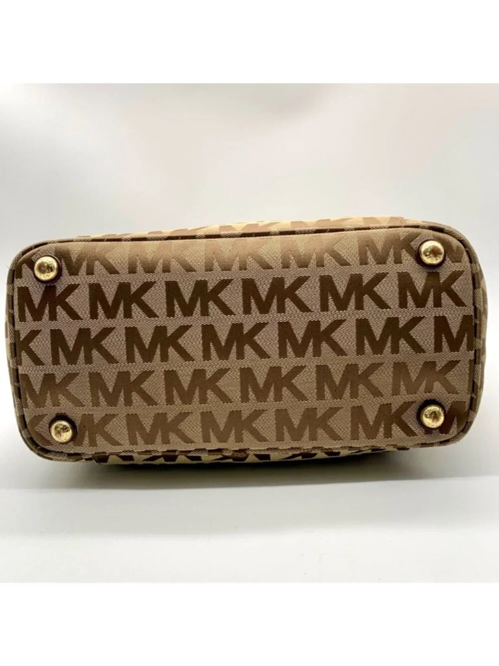 Michael Kors Beige Jet Set Signature Jacquard Tote Bag
